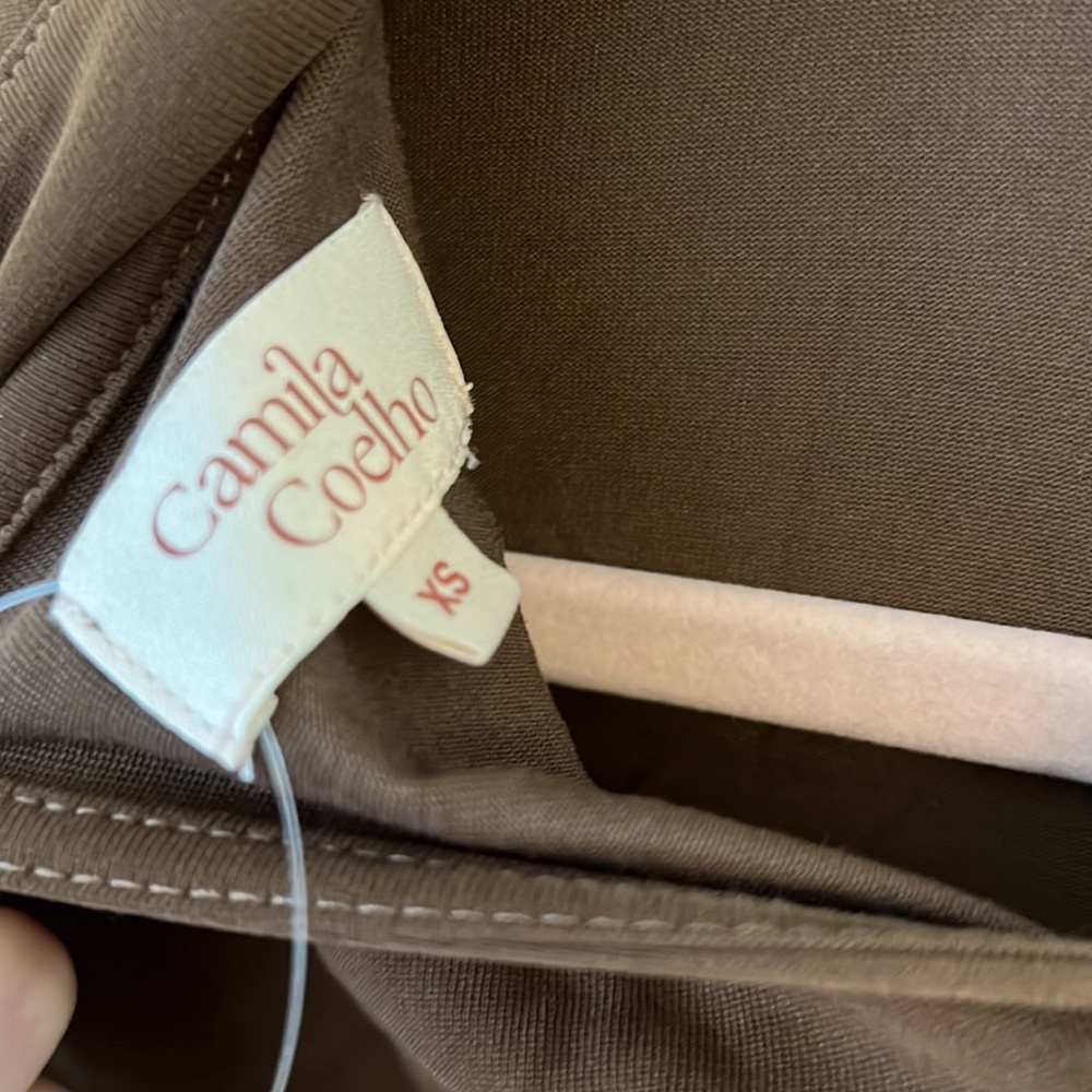 New Camila coelho Benita Midi Dress in Brown - Picture 11 of 12